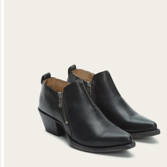 Frye Shoes - Frye Sacha Moto Shootie Black Leather Ankle Boots